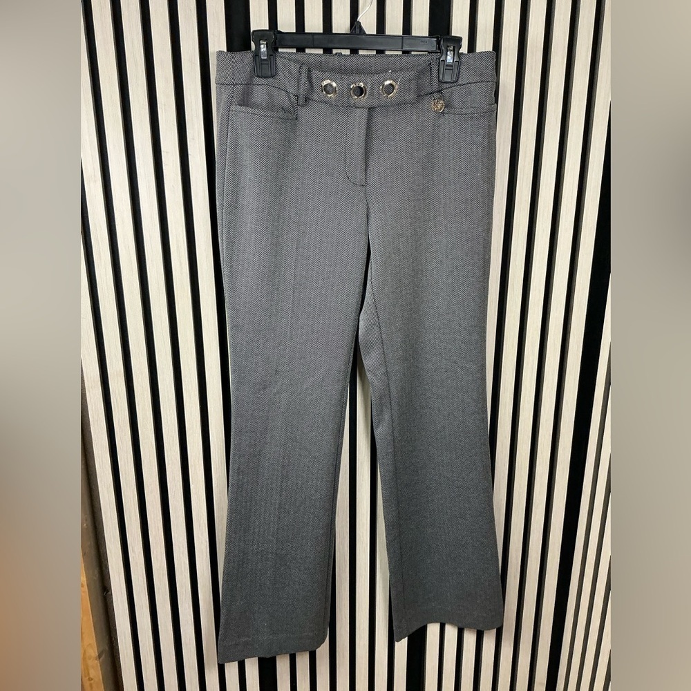 Anne Klein Black and White Herringbone Pants, Sz 8